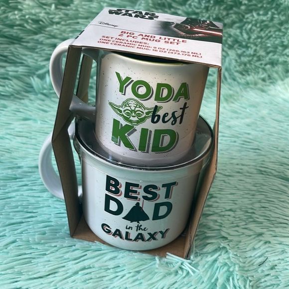 Star Wars mugs set Best Dad in the Galaxy , Yoda Best Kid , Dark Vader &Yoda - Picture 8 of 10